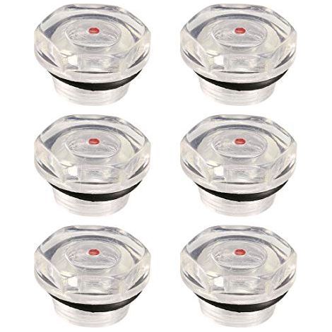 Ölstandsanzeiger für Luftkompressoren, Schauglas aus Kunststoff, 20-mm-Gewinde, 6 Stück