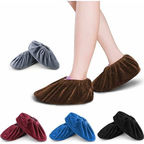 Green Mobility-5 Paires Surchaussures lavables Couvre-Chaussure Anti Glisse Réutilisables Antidérapant Chausson avec Flanelle pour Maison Le Ménage, et Bureau Informatique (1/5)