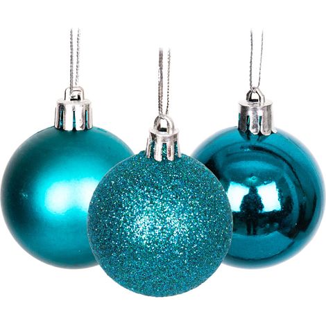 BAUBLES TEAL BLUE 5CM-18PCS SET -PVC (1/5)