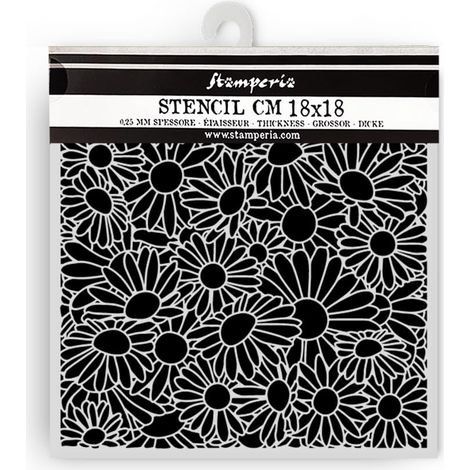 Thick Stencil for Scrapbooks, Albums, Cards, Bullet Journals, Flexible Material, Easy to Clean, for Crafts and Gifting (Daisy Art, Daisies Pattern)