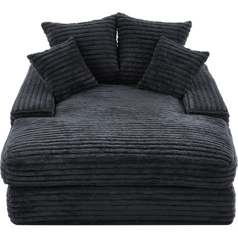 027R–Canapé de luxe en velours côtelé, design moderne, 4 coussins, canapé-lit ultra-doux et multifonctionnel, utilisable immédiatement sans montage comme canapé ou lit, gain de place pour salon et app (1/5)