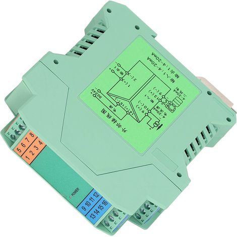 Analogwandler 4-20mA, 24V DC Signalisolator, 1 Eingang 1 Ausgang, Stromtransmitter für SPS, DIN-Schienenmontage. (1/5)
