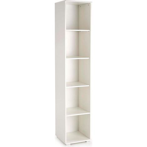Estantería Cirveso 118, Blanco, Abierto, Aglomerado laminado, Número de puertas: 0, Número de cajones: 0, 202x40x40cm