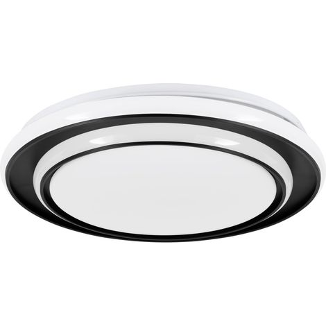 Plafoniera Moderna Moschetta Acciaio Nero Plastiche Bianche Led 24W 2800Lm Ip20