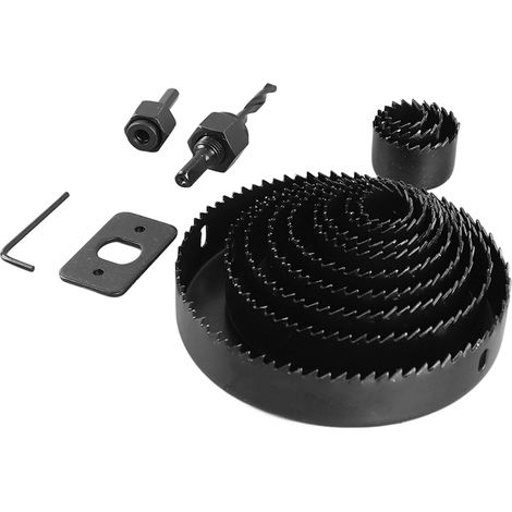 Kit de 16 scies cloches en acier au carbone pour le travail du bois, avec coffret de rangement. (1/5)