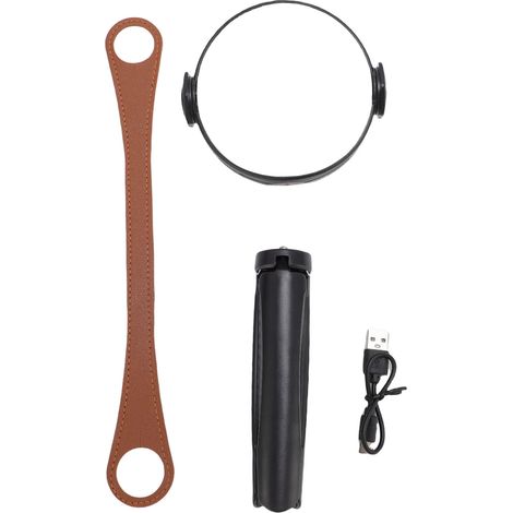 Lanterna da Campeggio Retrò – Luce Regolabile, Ricaricabile USB-C, Treppiede Integrato – ABS e Pelle PU – Design Elegante – Ideale per Tenda, Giardino e Cantiere (1/5)