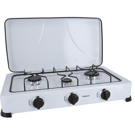 Cocina gas yregas esmaltada blanca 3 fuegos (1/2)
