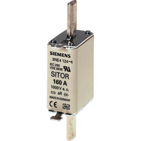 Fusible BS88 à pattes centrées 125A Siemens NH0 1000V c.a., aR ( Prix pour Paquet de 3 )