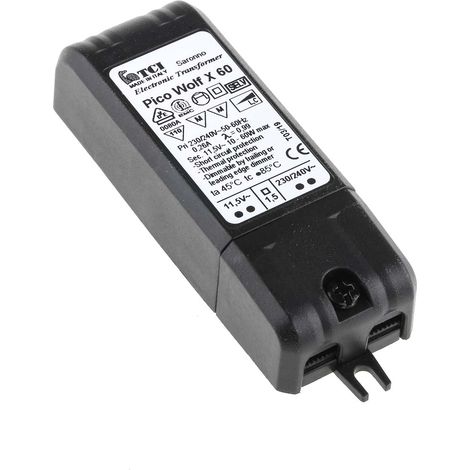 Rs Pro – Transformateur pour tableau électrique 10-60W – Tension 230-240V c.a. – Sortie 11.5V – Dimensions 86x31x20mm – Charge minimale 10W (1/3)