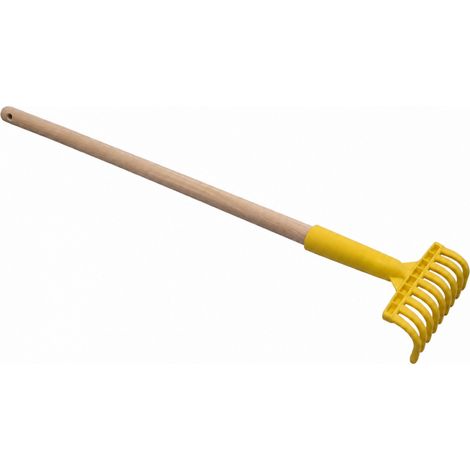 Peigne, râteau à olives 9 dents avec manche en bois 77 cm - Jaune - Linxor (1/5)