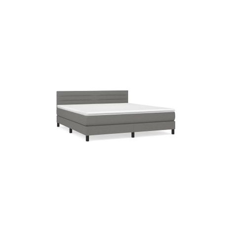 Sommier à lattes de lit avec matelas Gris foncé 160x200 Tissu (1/5)