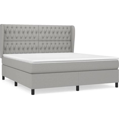 Maison Exclusive - Giroletto a Molle con Materasso Grigio Chiaro180x200 cm Tessuto
