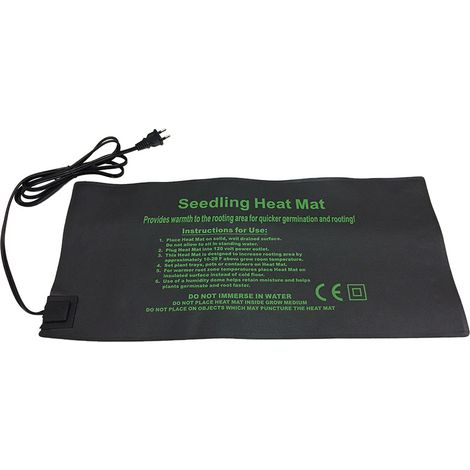 Tapis chauffant pour plantes PVC 24x52 cm, coussin chauffant hydroponique 110V avec prise US