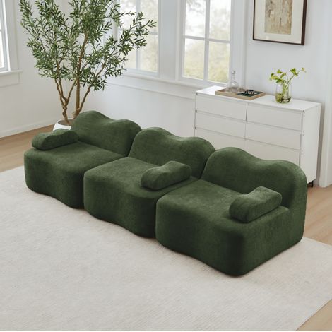 Conjunto mueble TV y aparador con LED 4 puertas OKMYHOME (1/5)