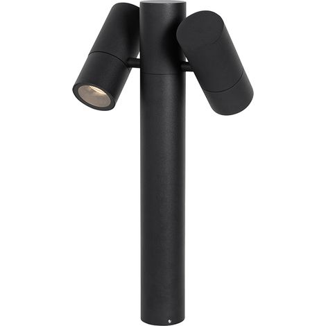 Stehende Außenleuchte schwarz 50 cm 2-Licht verstellbar - Duo