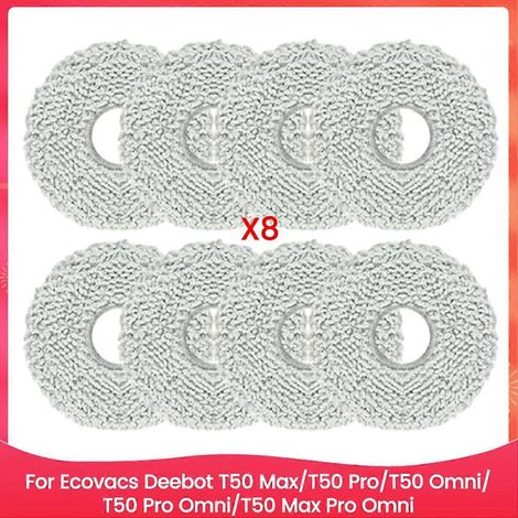 Pour T50 Max/T50 Pro/T50 Omni/T50 Pro Omni/T50 Omni pièces détachées réutilisable lavable patins de lavage 8 pièces (1/5)
