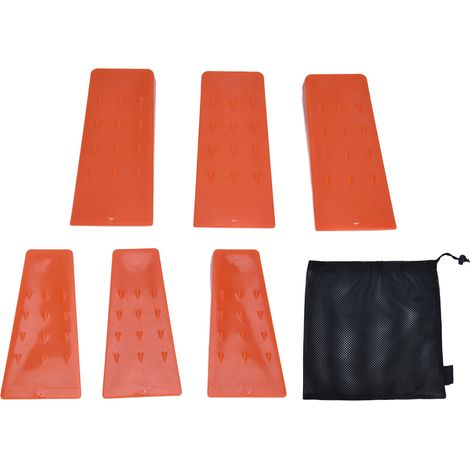 Cales de tronçonneuse augmentant la Friction, fournitures de coupe d'arbre en plastique Durable rouge pour le travail du bois 6 pièces