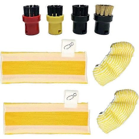 Lot de 8 têtes de brosse vapeur et chiffons de sol pour aspirateur vapeur Karcher SC1 SC2 SC3 SC4 SC5 - Pièces de rechange - JXLGV (1/5)