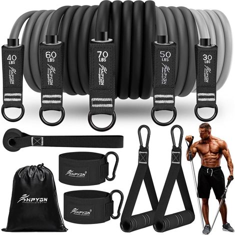 Fitnessbänder Set 150lbs 200lbs 250lbs Resistance Bands 5 Stärken Fitnessband (1/5)
