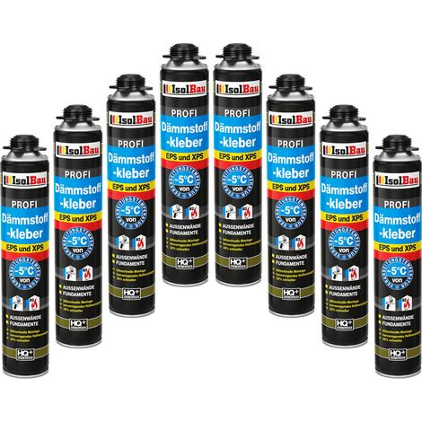 IsolBau Adesivo in schiuma per polistirolo XPS EPS Dämmstoffkleber 8 x 750 ml (1/5)