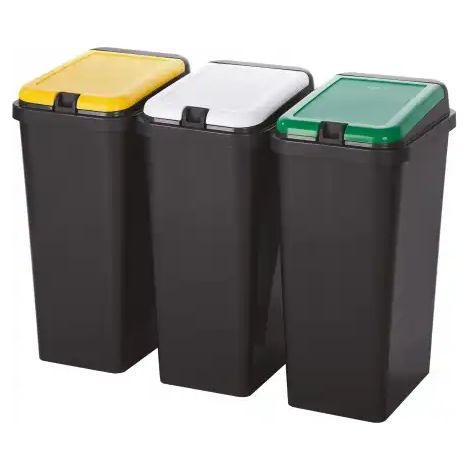 PATTUMIERA RACCOLTA DIFFERENZIATA SET 'BIDO'' 45 lt. cm 29 x 39 x 64,2 (1/3)