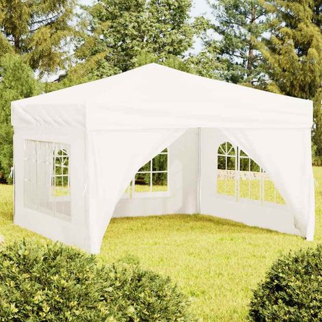 Tente de réception pliable Tonnelle de Jardin - Rapide à Installer avec parois Blanc 3x3 m BV995010 - BonneVie (1/5)