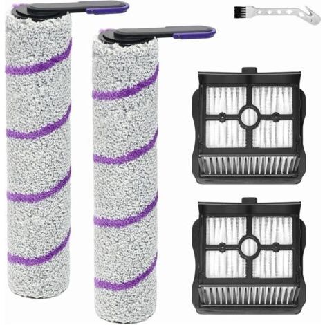 Brosse à rouleaux de pièces de rechange pour Rowenta X-Clean 10, pour Narwal S20 Pro accessoires l'aspirateur humide et sec, rouleau de brosse 2 + 2 filtres + brosse de nettoyage (1/5)