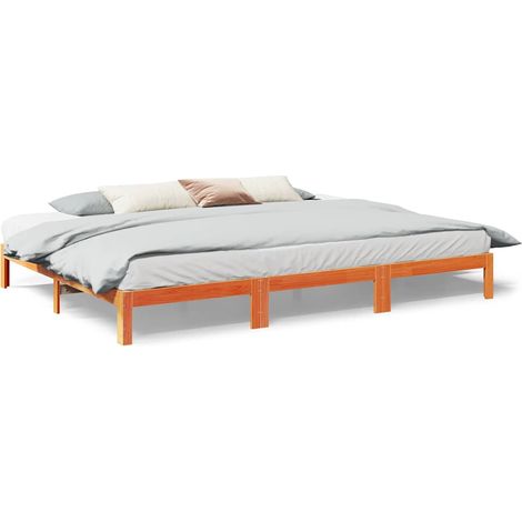 Maison Exclusive - Cadre de lit familial sans matelas marron ciré 240x200 cm (1/5)