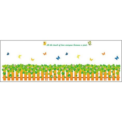 Autocollant Mural Trèfle Papillon - Décoration Waistline Imperméable Pour Salon Chambre Salle De Bain - 1 Pièce