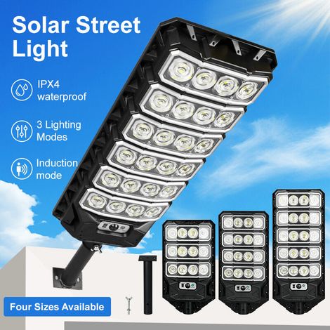 Lampione solare da esterno con telecomando, lampione solare (da esterno), rilevatore di movimento, lampione solare a LED impermeabile per parcheggi, cortili e strade, 12 LED (1/3)