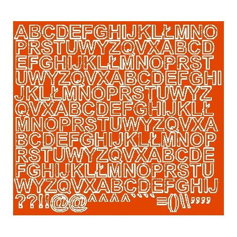Letras autoadhesivas de 1,5 cm, color naranja mate. (1/2)