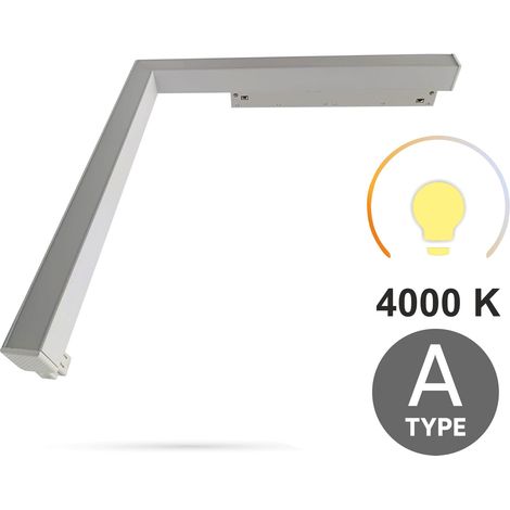Ultron Faretto lineare ad angolo orizzontale a LED bianco da 16W 4000K, neutro, tipo A, per binari magnetici SMART TRACK, 48VDC (1/5)