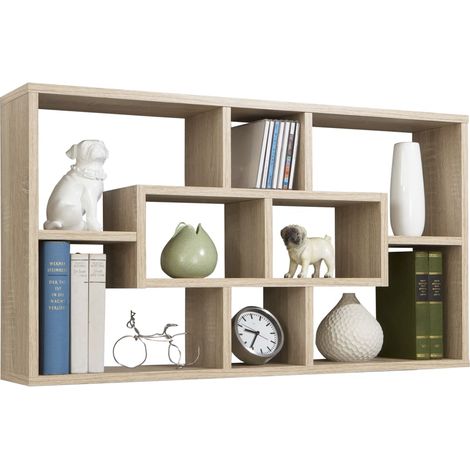 13Casa - Liberty B6 - Libreria a muro. Dim: 85x16x47,5 h cm. Col: Rovere. Mat: Nobilitato., beige (1/3)