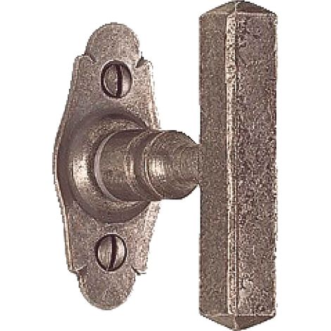 Bouton sur platine BELLAC fer cémenté patiné verni - BOUVET - BO48PB7032 (1/2)