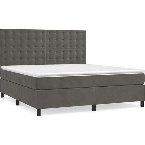 Maison Exclusive - Boxspringbett mit Matratze Dunkelgrau 180x200