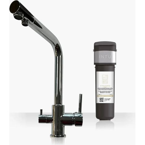INTU Fusion Chrome 3-1 Cold Square Filtered Water Tap & Pro Filter (1/2)