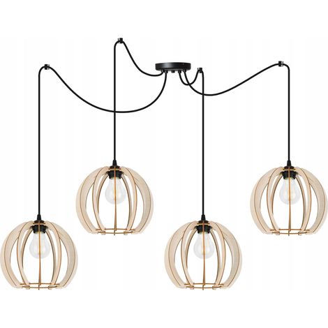 LÁMPARA DE TECHO COLGANTE LED MODERNA DE MADERA