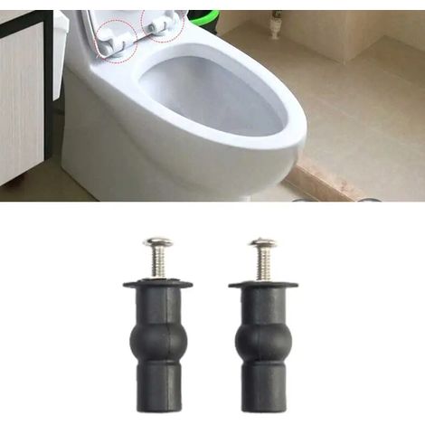 Lot de 2 vis d'expansion pour fixation supérieure de siège de toilette, fixation pour charnière, écrou et vis, caoutchouc pour dos mural, accessoires pour couvercle de toilette (1/5)