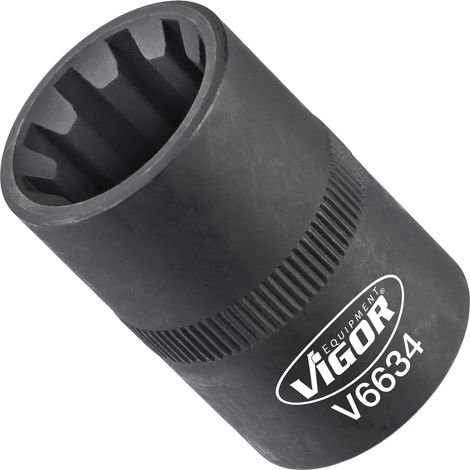 VIGOR Steckschlüsseleinsatz, 1/2 (12,5 mm) Vierkant hohl, Rillenprofil, SW 20 mm (1/3)