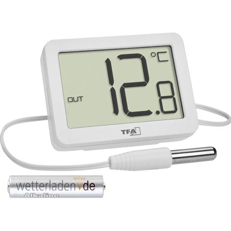 Thermomètre numérique intérieur/extérieur TFA 30.1066 avec sonde filaire, thermomètre universel (1/5)