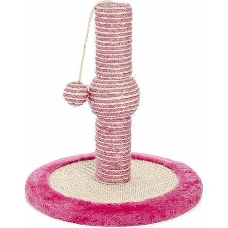 Rose - Poteau à gratter bébé bas avec colonne et jeu pour chats (1/2)