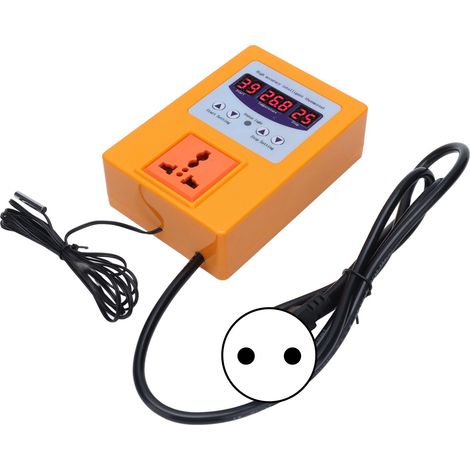 Digitales Thermostat mit Temperaturregelung, Sensor, Digitalanzeige, EU-Stecker 110–240 V, orange (1/5)