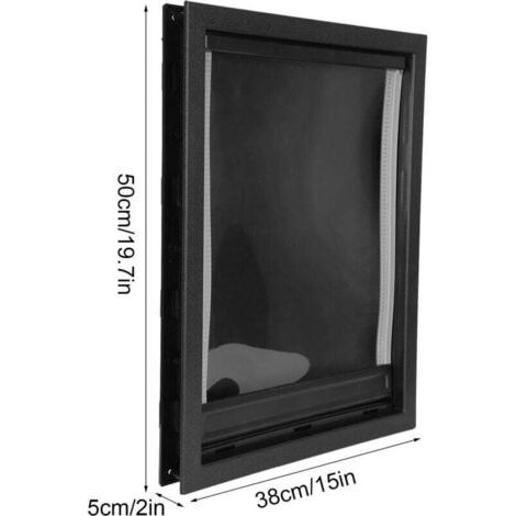 Grande barrière pour chien avec rabat magnétique souple et transparent et panneau à clipser, fabriquée en plastique PVC de haute qualité, convient aux grands chiens (noir) 50-538 cm. (1/3)