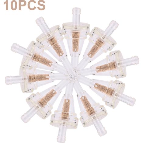 Ortviai Filtre à carburant pour moto – 10 pièces, raccord fileté 1/4 pouce, en plastique haute résistance, 54 x 6 mm