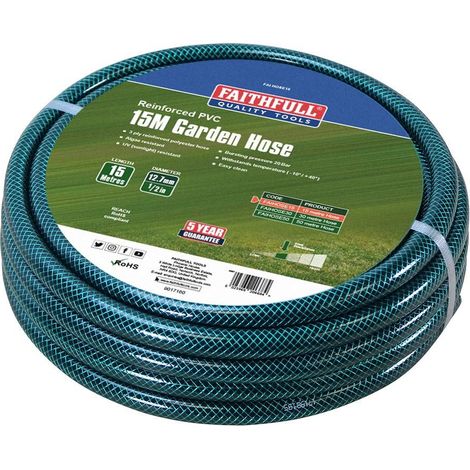 Faithfull PVC Reinforced Hose 15m 12.5mm (1/2in) Diameter