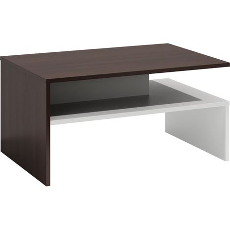 Mesa de centro OLA, sala de estar, wengué, blanca, 100x48x50 (1/4)