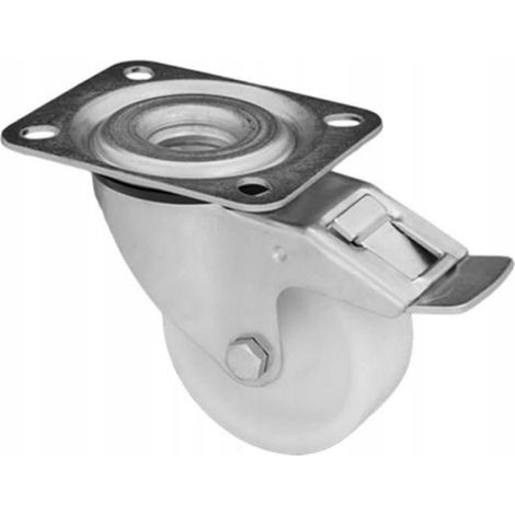 Roulette Pivotante Avec Frein - 100 mm - Polypropylène - Platine À Visser - Charge 70 Kg - Unité