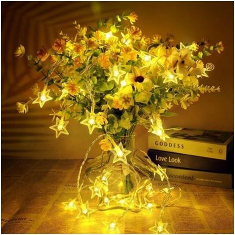 Guirlande Lumineuse à Piles, 6M 40 LED Fairy Lights, 2 Modes Monochrome et Brillant Guirlande Lumineuse Intérieur, Décoration de Noël Mariage Anniversaire Fête Jardin Chambre-Blanc Chaud (1/5)