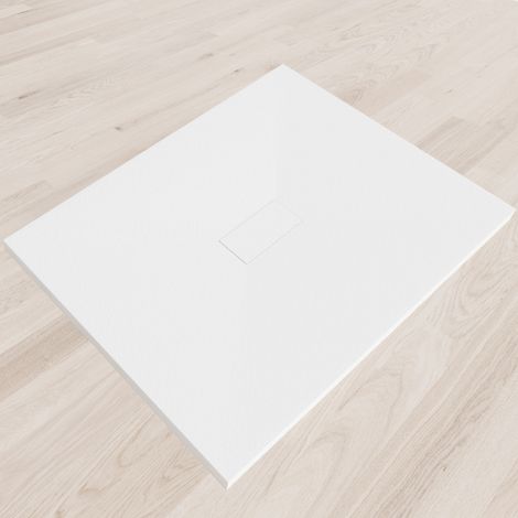 i-flair weiße SMC Duschwanne – 26 mm flach inkl. Ablaufgarnitur mit Deckel 140x100 cm