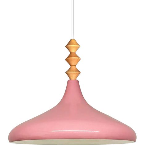 Lampe Suspendue Simple en Q Titre Rose – Lustre Vintage E27 Ø35 cm pour Salon, Chambre ou Salle à Manger